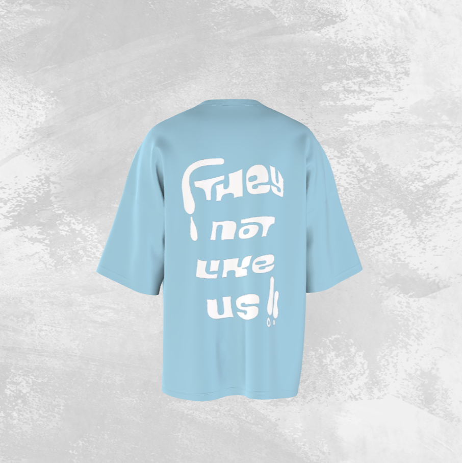 "They not like Us" - Puff Printed Oversized Tee