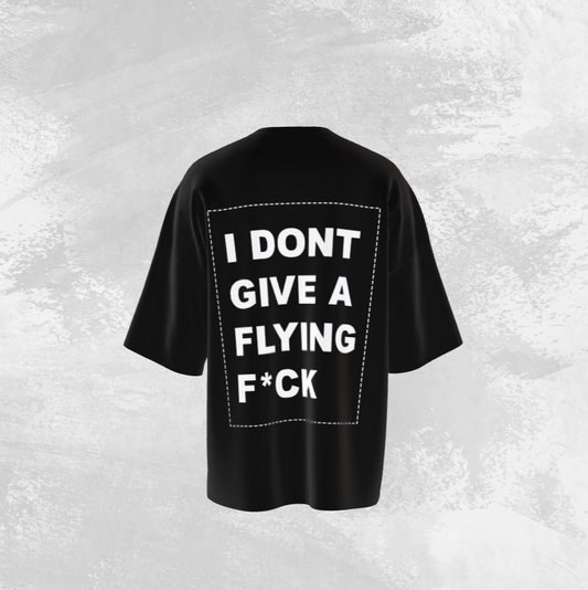 "I don't give A" Puff Printed Oversized Tee