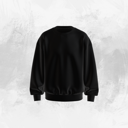 Solid Black Oversized Sweatshirts