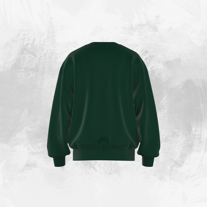 Solid Bottle Green Oversized Sweatshirts