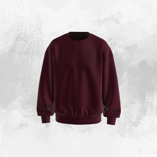 Solid Maroon Oversized Sweatshirts