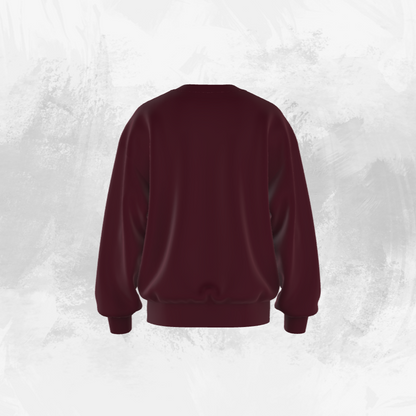 Solid Maroon Oversized Sweatshirts