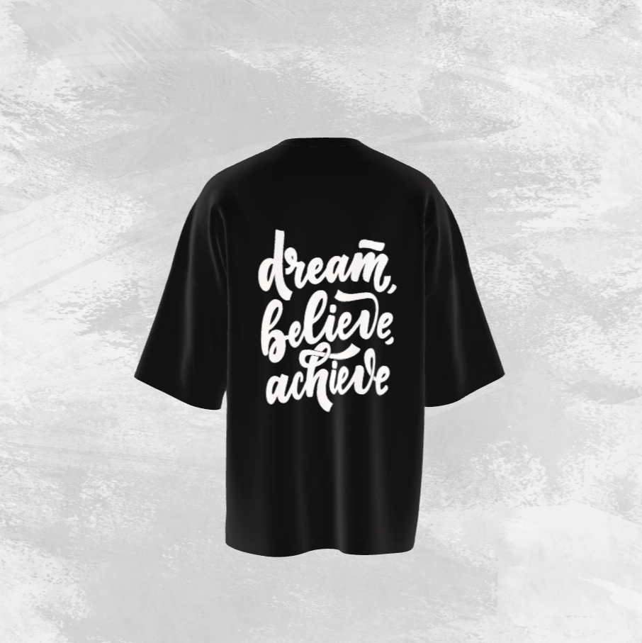 "Dream" Puff Printed Oversized Tee